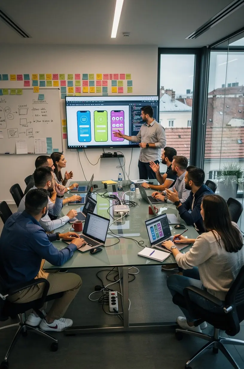 Un colaj cu pictograme reprezentând diverse aplicații digitale utilizate pentru automatizarea sarcinilor repetitive.