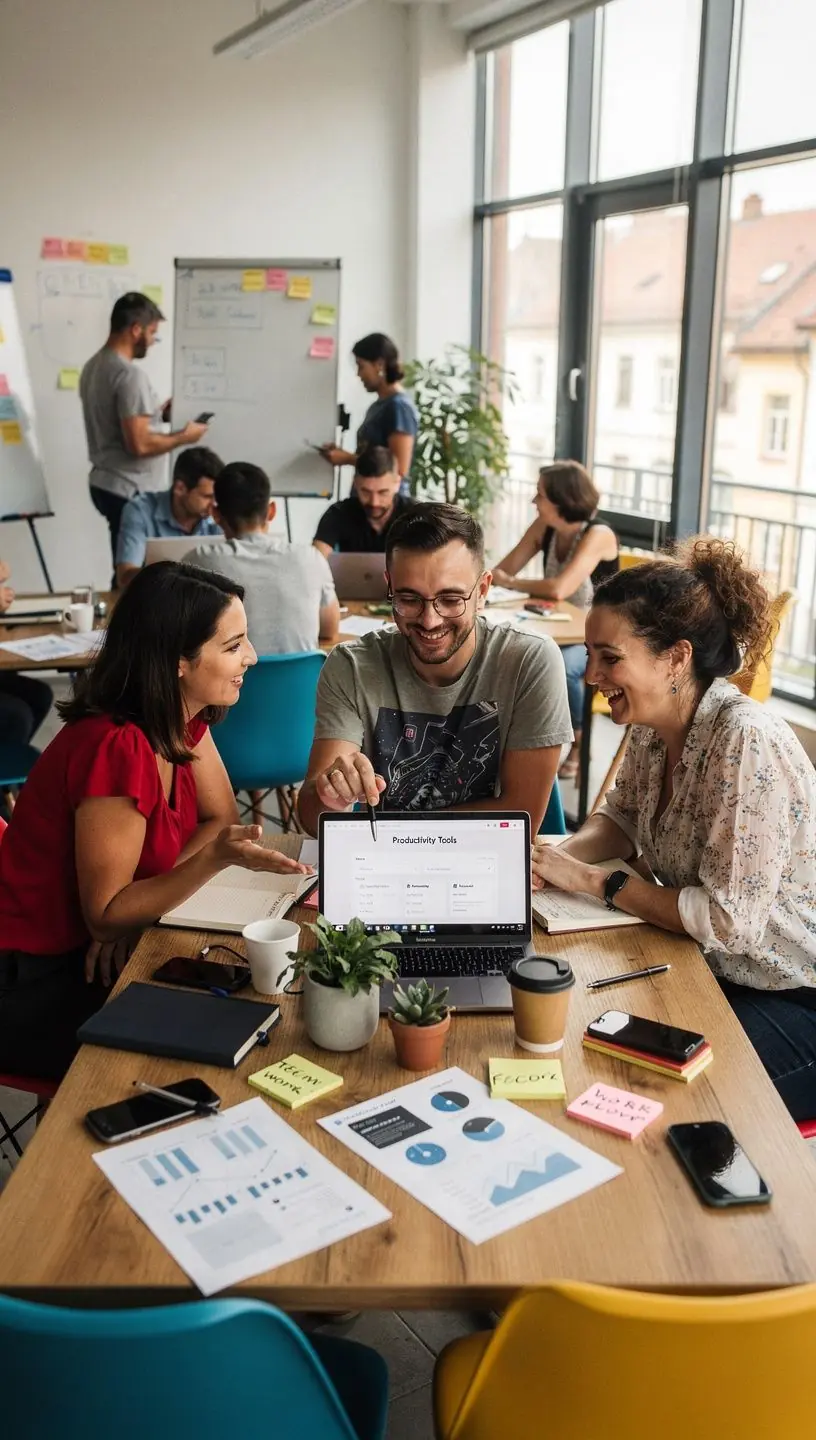 Un spațiu de lucru curat și organizat, simbolizând beneficiile utilizării instrumentelor digitale în viața cotidiană.